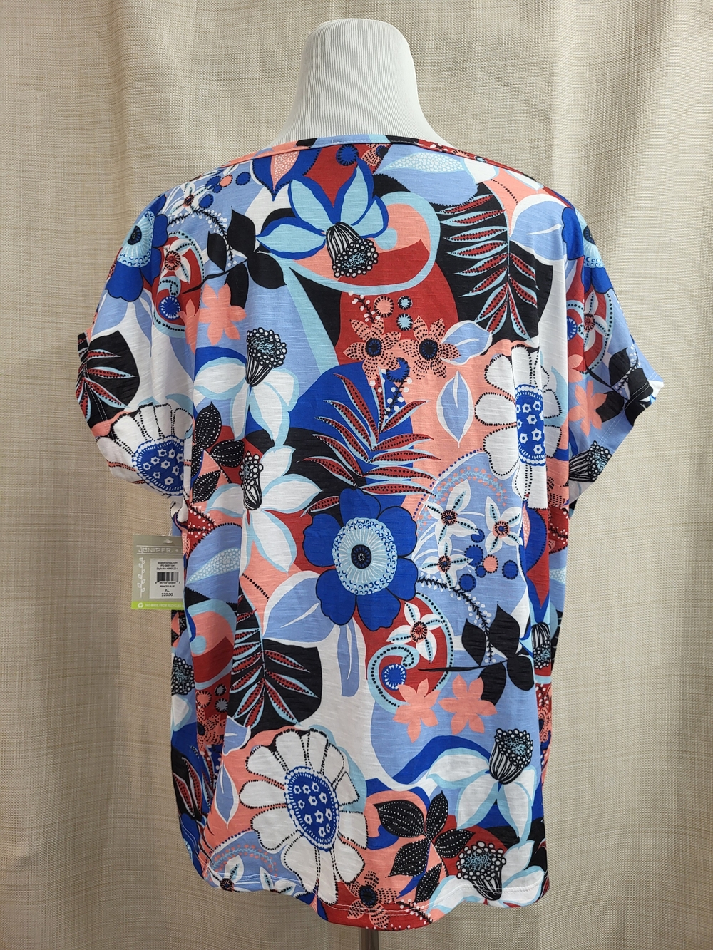 Juniper & Lime Women's Top Colorful Floral Print Sleeveless Tie Size XL New - Picture 3 of 12